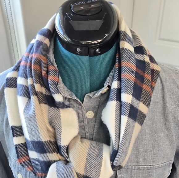 100% CASHMERE SCARF LOT OF 3 LONG MADE IN GERMANY TEAL NAVY BLUE PLAID WOMEN - Picture 11 of 14